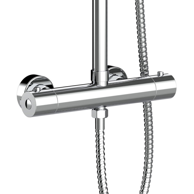 Brausegarnitur Duschpaneel Regendusche mit Kopfbrause chrom rund Duschsystem