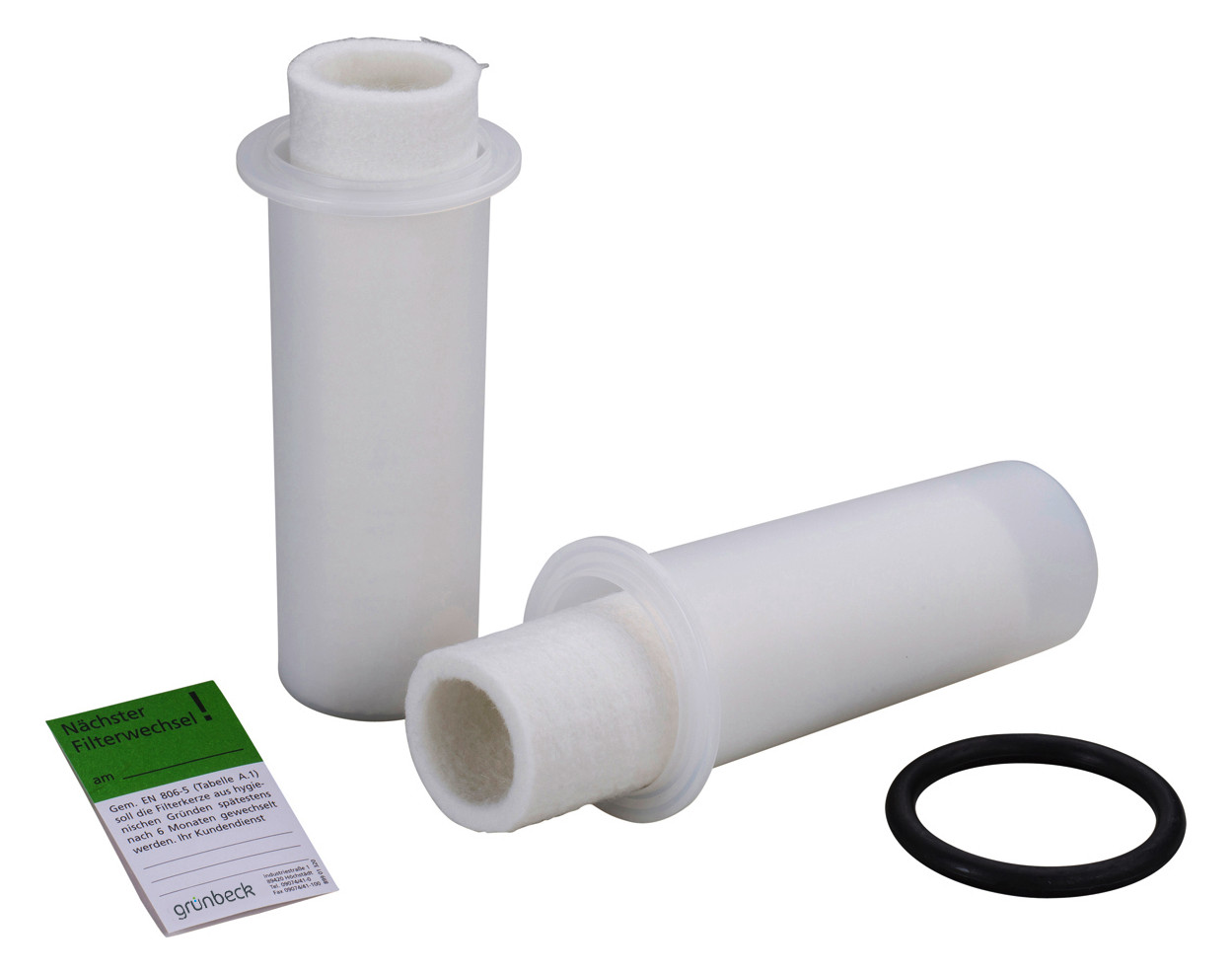 Grünbeck Ersatzfilterkerze 80 µm 2 Stk., Komplettset, vor weißem hintergrund