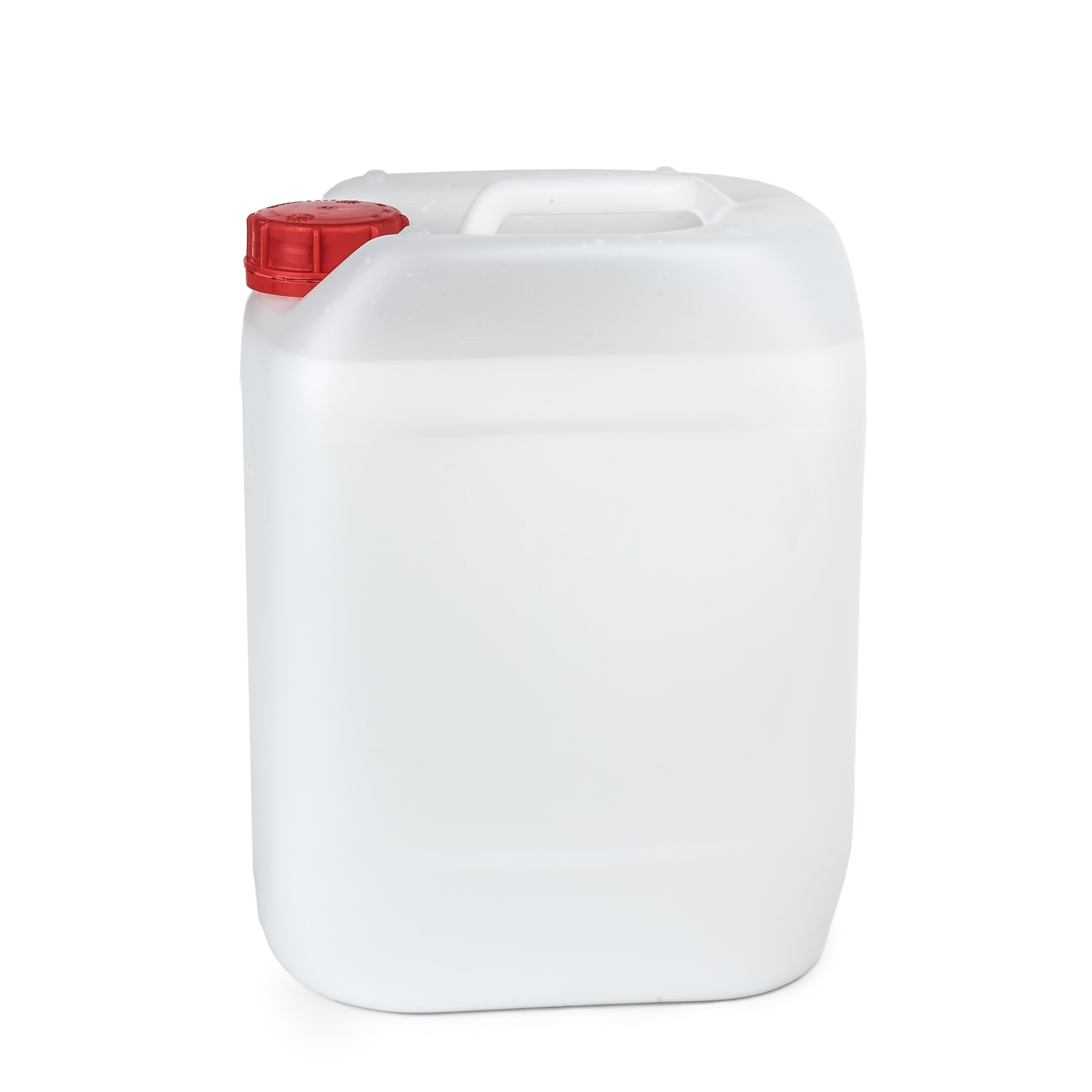 Zement-/ Estrichzusatzmittel 10 kg Kanister, Seitenansicht vor weißem Hintergrund