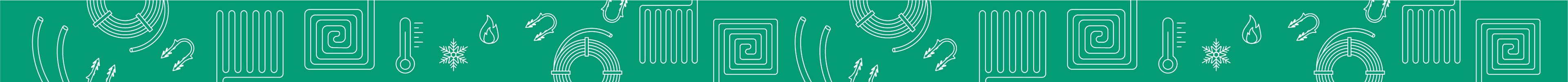 Kategorie-Header Heizung weiße Icons zum Thema Heizung auf grünem Hintergrund