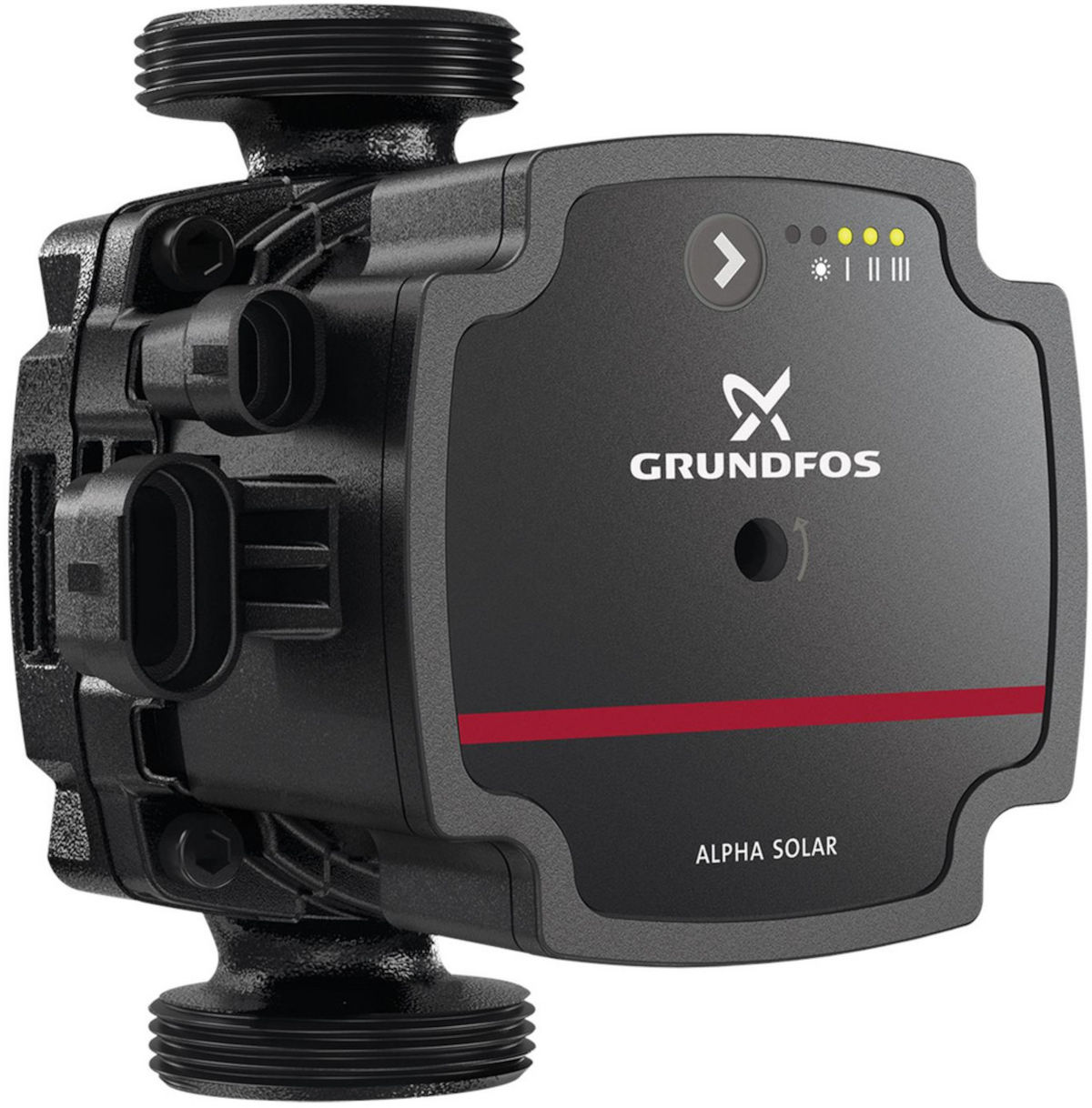 Grundfos ALPHA SOLAR 25-75, Frontalansicht, auf weißem Hintergrund