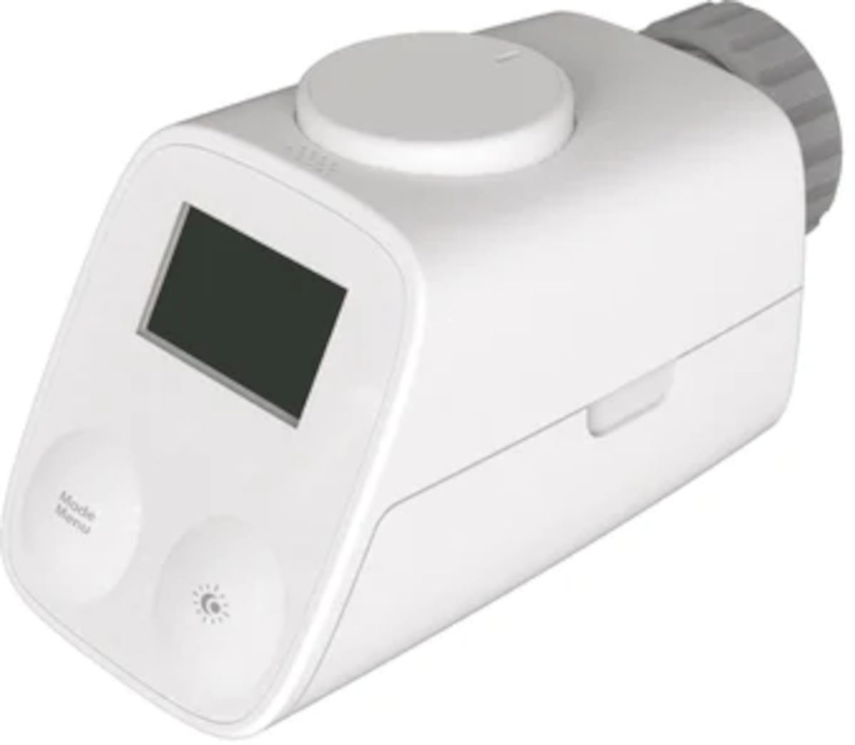 Wesmartify Smart Home Heizkörperthermostat, Seitenansicht, vor weißem Hintergrund