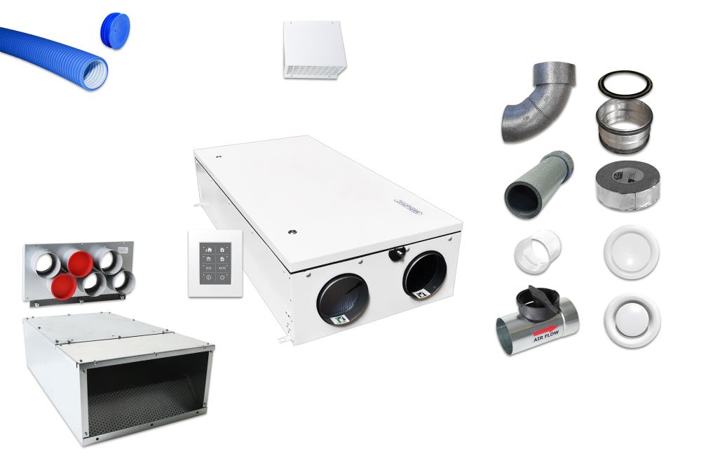 Zewotherm Lüftungspaket 150 m², CF250-L, Standard, weiß