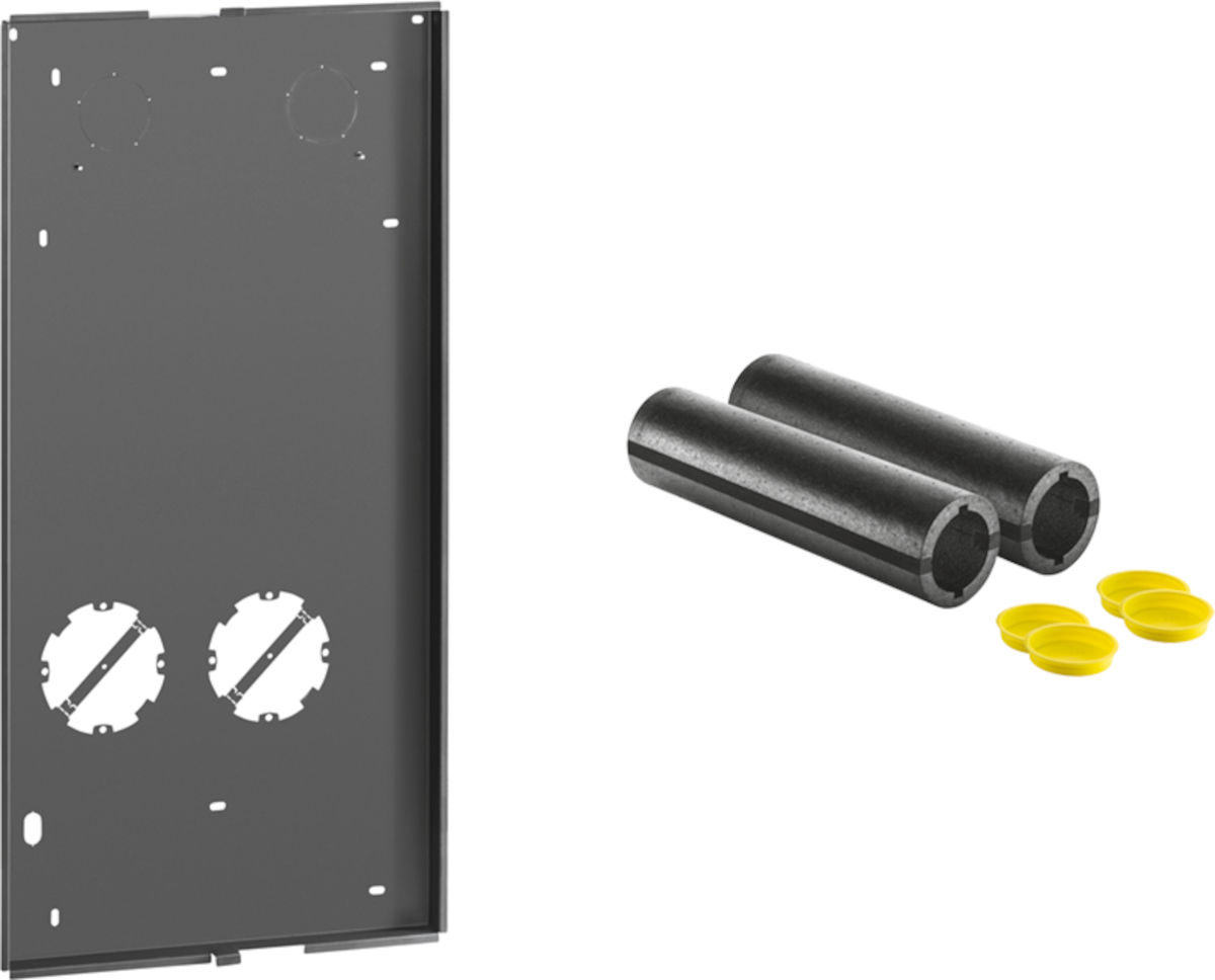 ZEWO LG 75 Rohbau-Set-Aufputz, Aufputzkasten und Wandhülsen, Setansicht, auf weißem Hintergrund