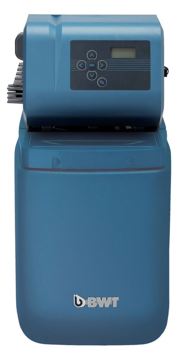 BWT AQA basic Weichwasseranlage DN32, 1 1/4 Zoll, Frontansicht, vor weißem Hintergrund