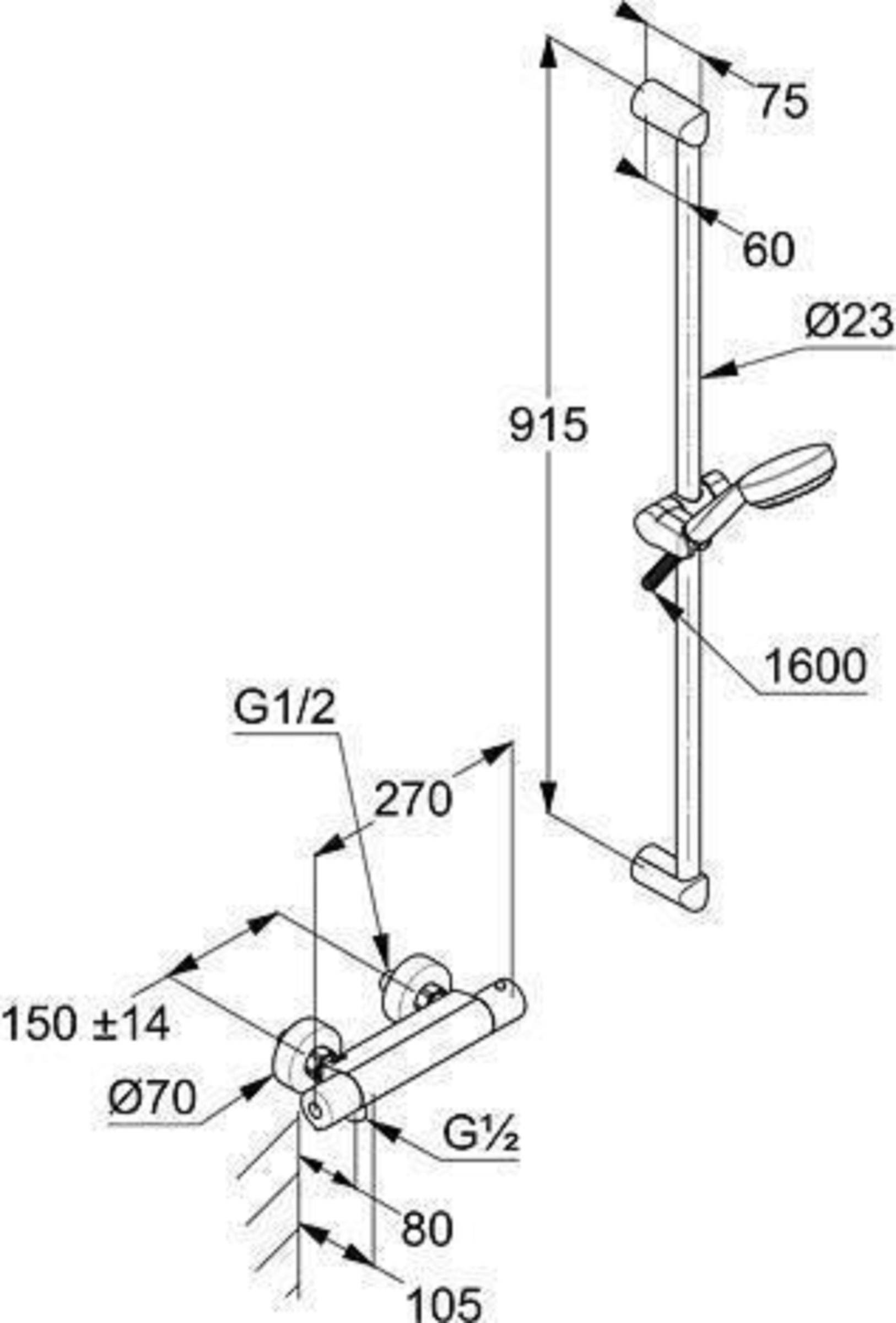 Kludi Thermostat-Brausearmatur LOGO SHOWER DUO, DN 15 900mm chrom
