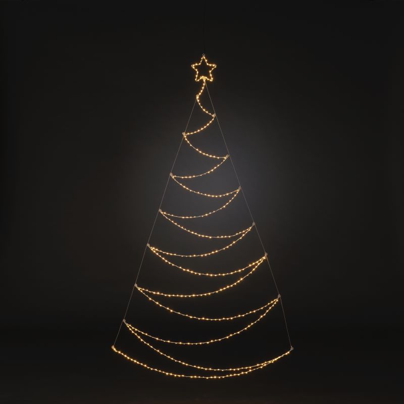 Der LED Metallweihnachtsbaum vor grauem Hintergrund