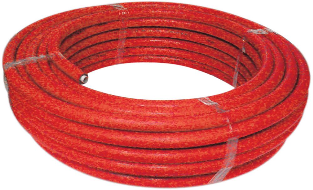 Alu-meerlagenbuis 16 x 2 mm ROOD in beschermbuis, rol 100 m