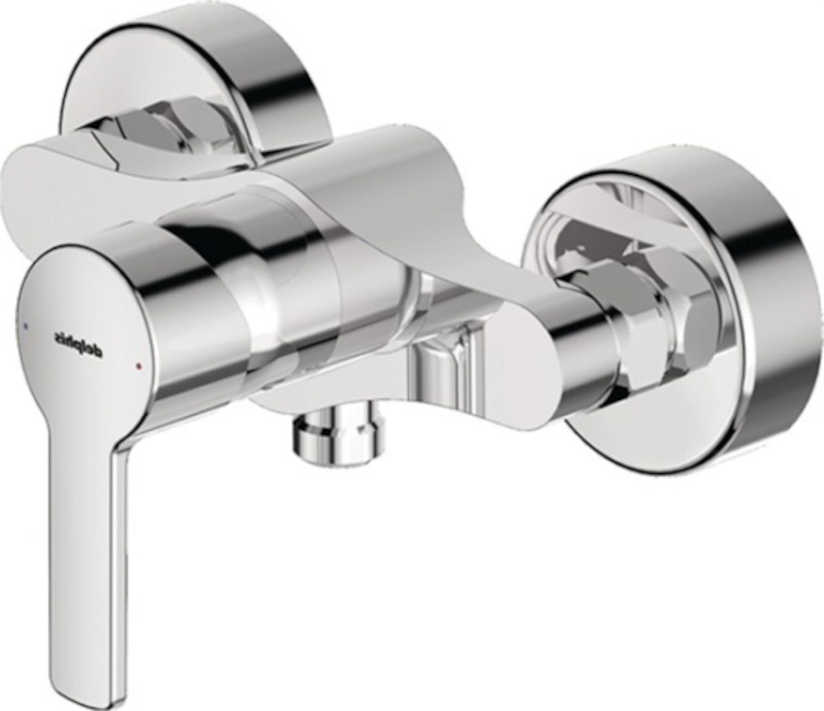 Delphis living Brause-Einhandmischer, Vorderansicht, vor weißem Hintergrund