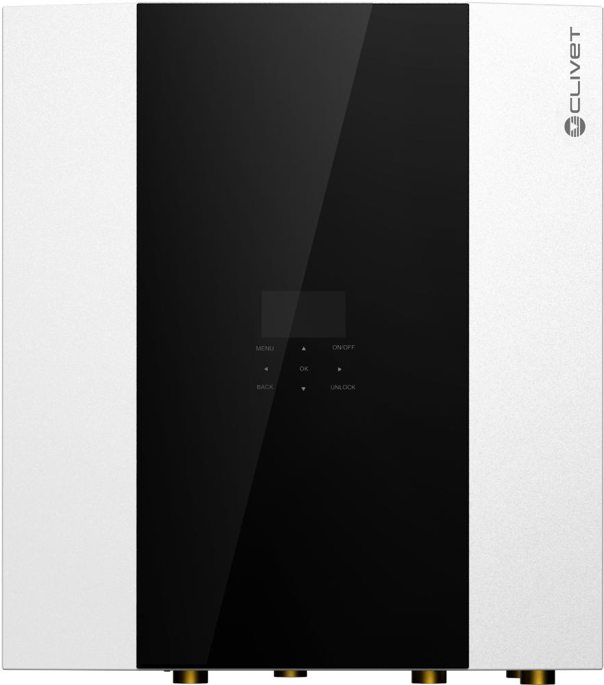 Clivet Hydro-Split Box, R290, Frontalansicht, vor weißem Hintergrund