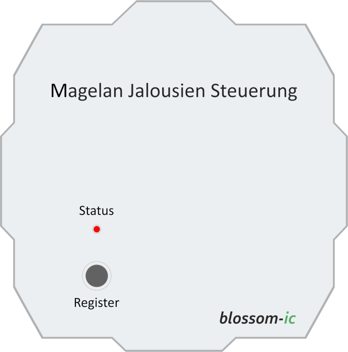 Blossom IC Magelan Jalousien Steuerung MJS-3971, Frontalansicht, Grafik