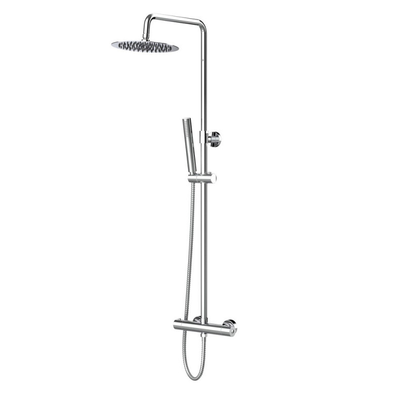 Brausegarnitur Duschpaneel Regendusche mit Kopfbrause chrom rund Duschsystem
