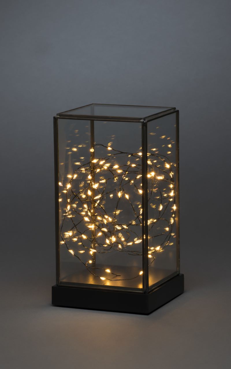 Die LED Glaslaterne von schräg vorne