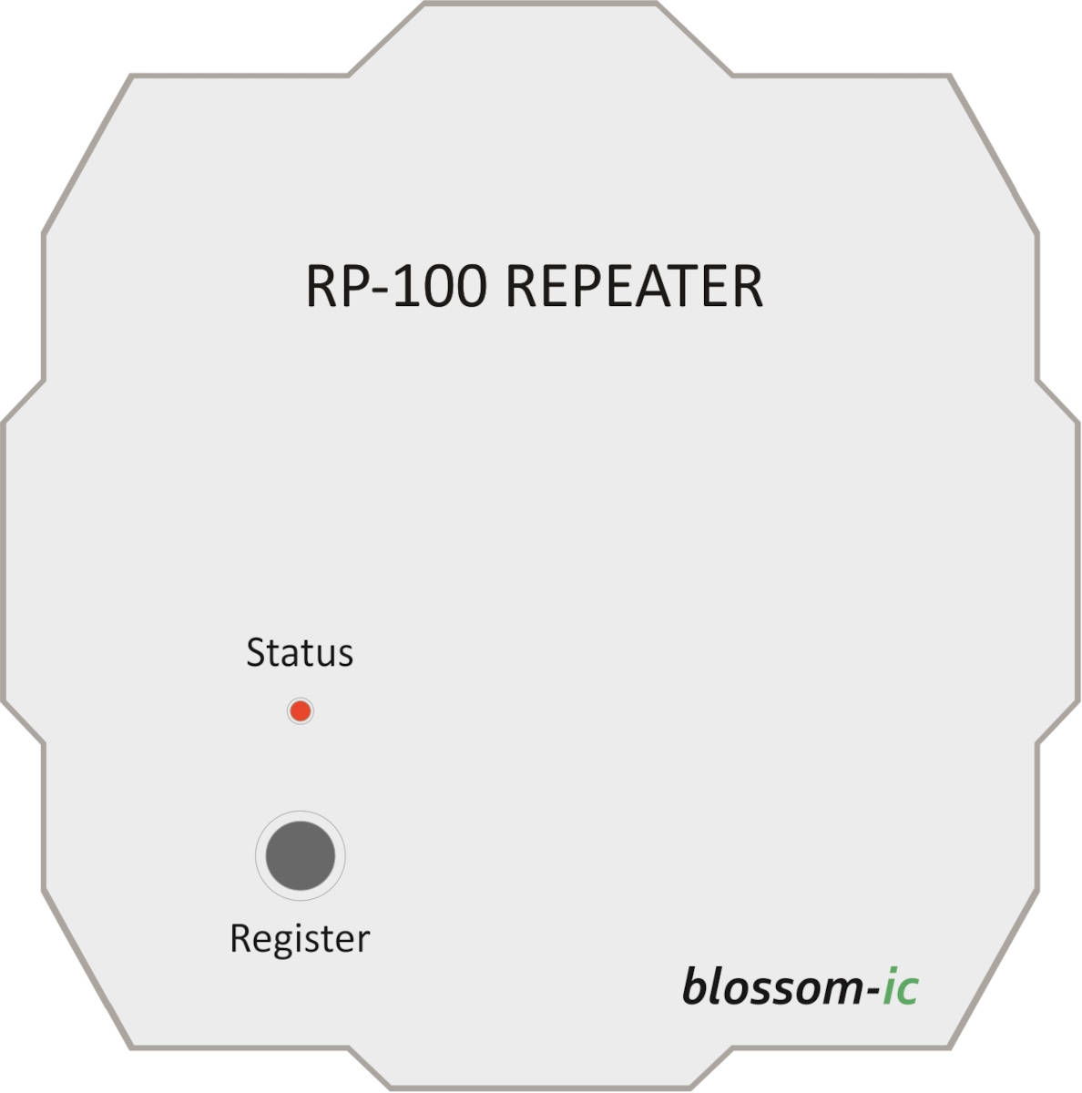 Blossom IC RP-100 Repeater, UP REPR-4090, Frontalansicht, Grafik