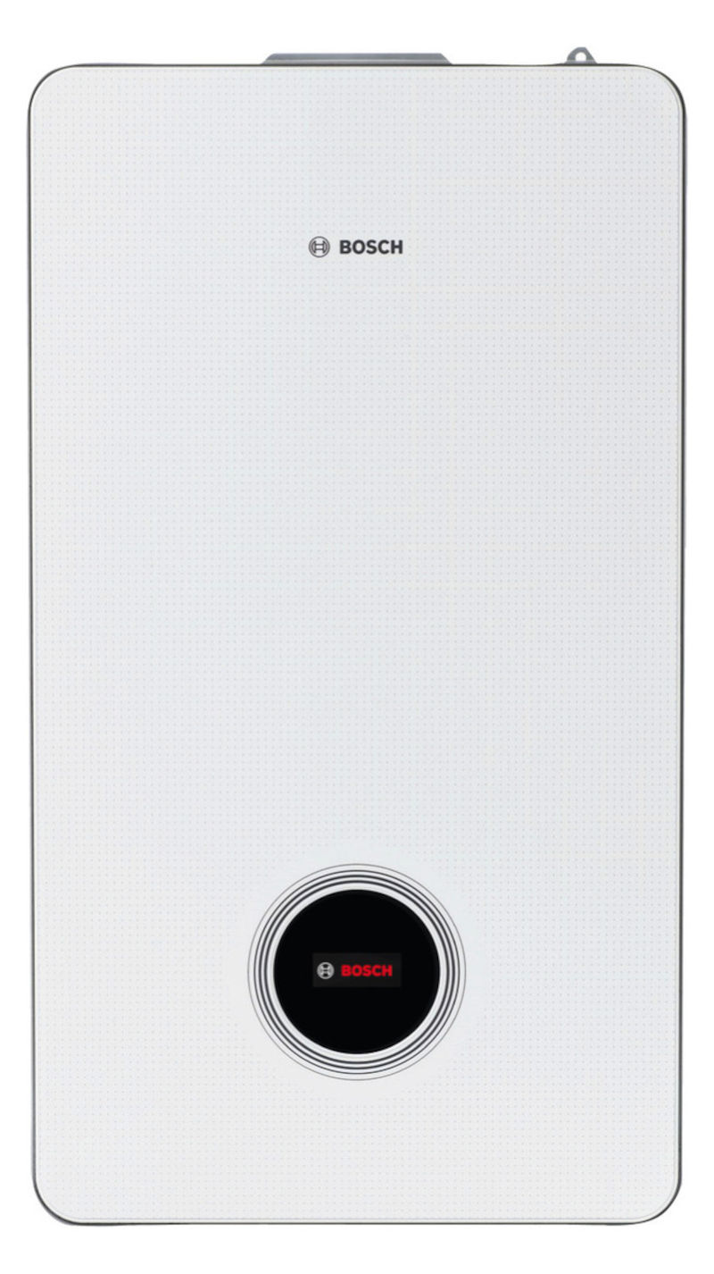 Bosch GC9800iW 20 H mit HMI800, Gas-Brennwertgerät, Frontalansicht, auf weißem Hintergrund