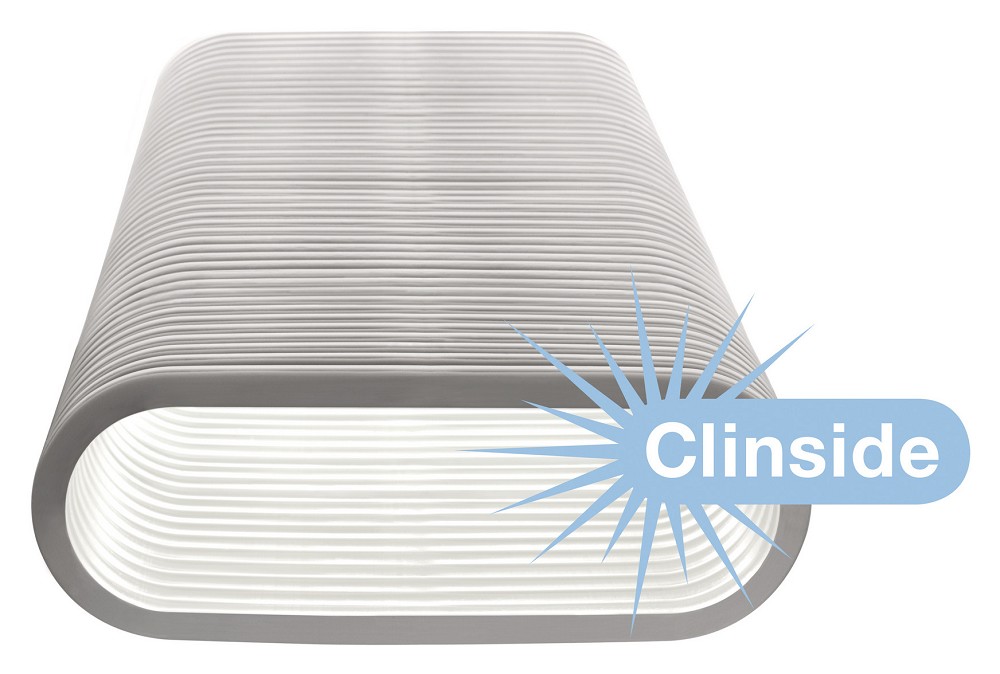 Zehnder Lüftungsrohr Comfotube Flat 51, Frontalansicht, vor weißem Hintergrund