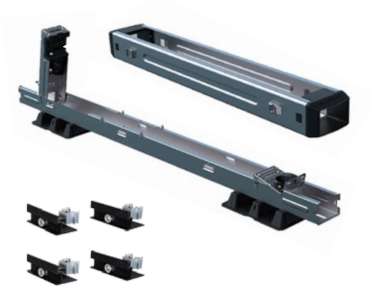 Flachdach Unterkonstruktion, Set Darstellung, auf weißem Hintergrund