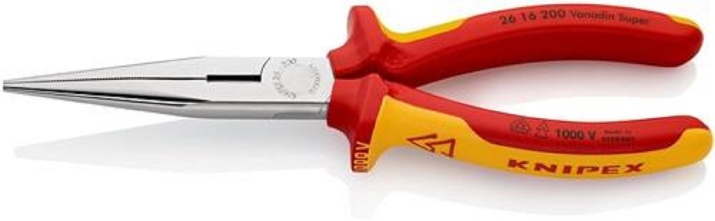VDE-platte rondtang 200mm, verchroomd, KNIPEX