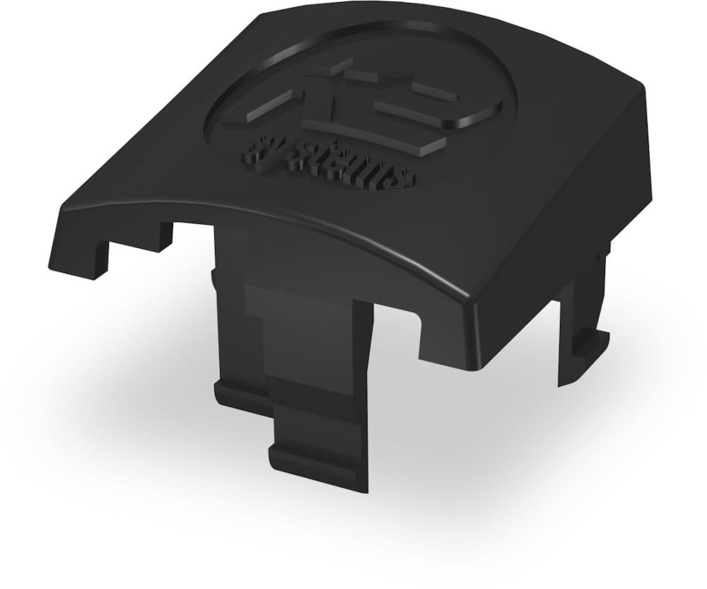 K2 Endkappe für SingleRail 36, Schrägansicht, vor weißem Hintergrund