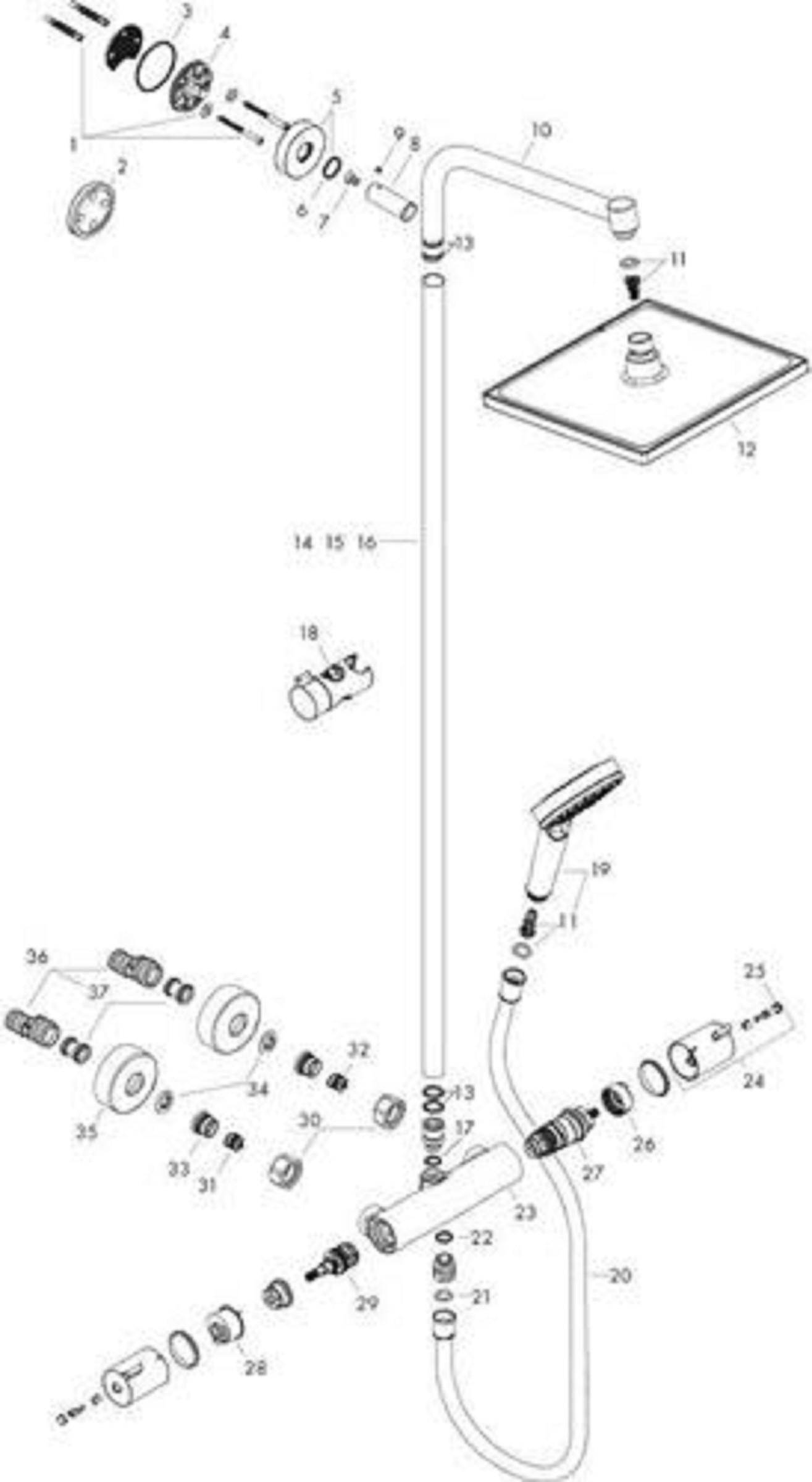 hansgrohe Crometta E Showerpipe 240 1jet mit Thermostat, Chrom