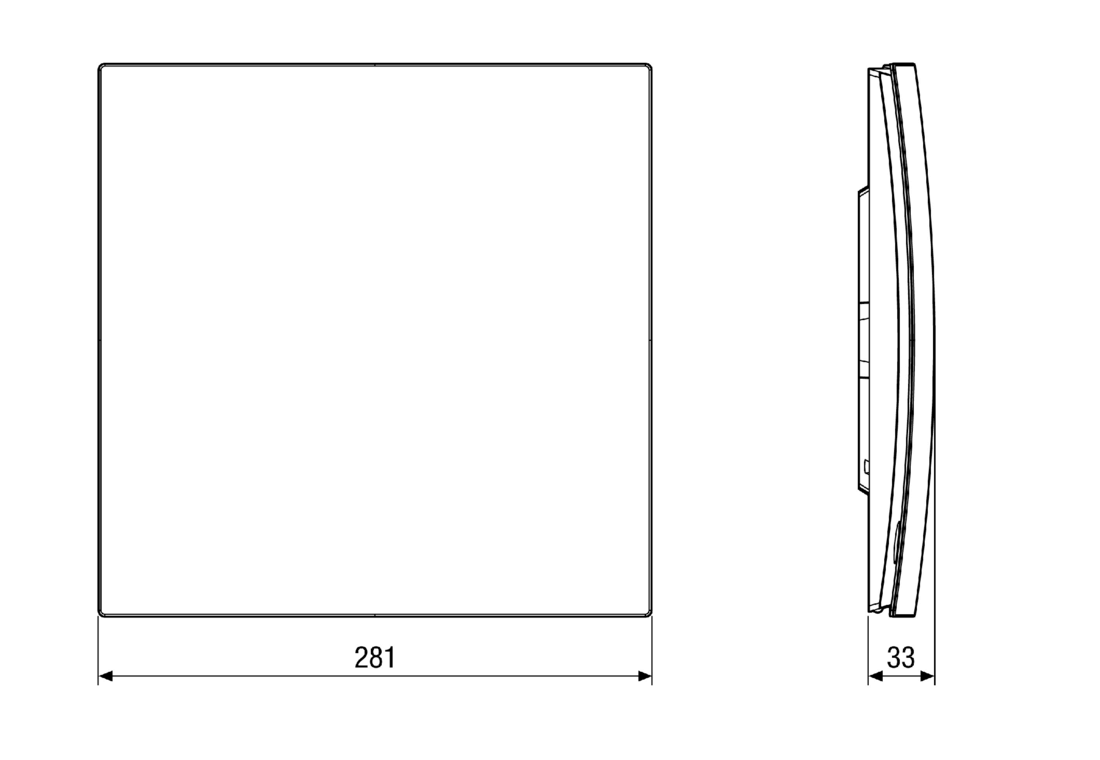 Maico Abdeckung zu Badlüfter mit Nachlauf ER-A, Masszeichnung