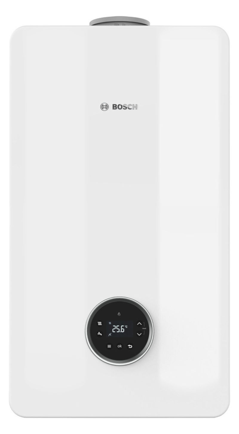 BOSCH Gas-Brennwertgerät, GC5300iW 20/24 C 23, Frontalansicht, auf weißem Hintergrund