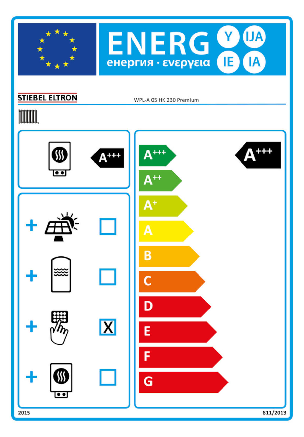 Wärmepumpe WPL-A 05 HK 230, Energie Label
