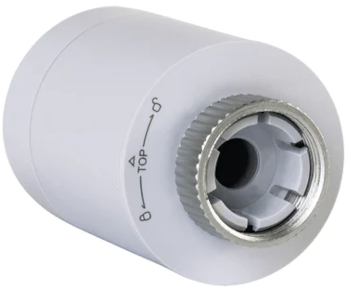 Wesmartify Smart Home Heizkörperthermostat Premium, Rückansicht, vor weißem Hintergrund