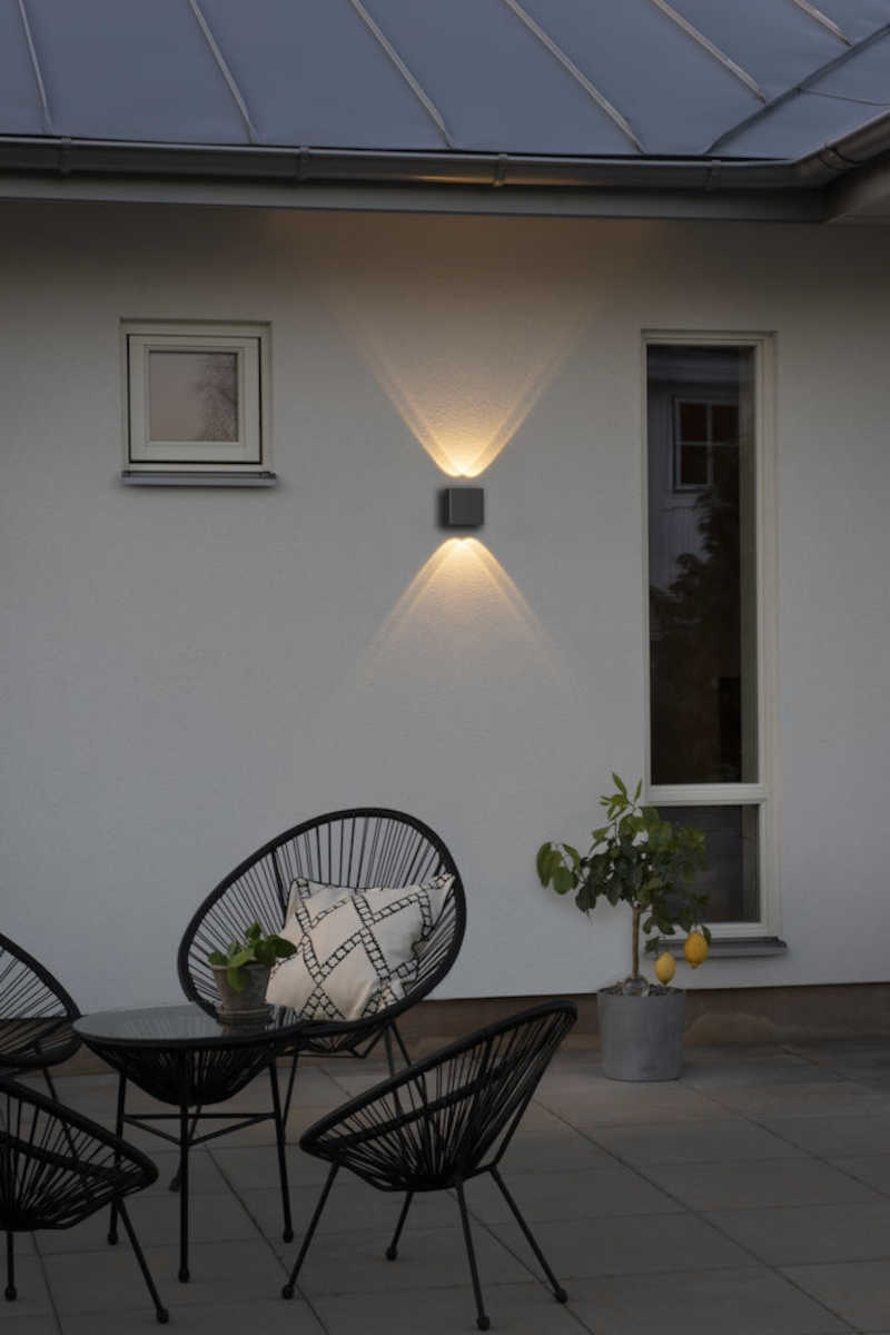 Konstsmide Chieri Wandleuchte 2x2 LED anthrazit | Home Perfect