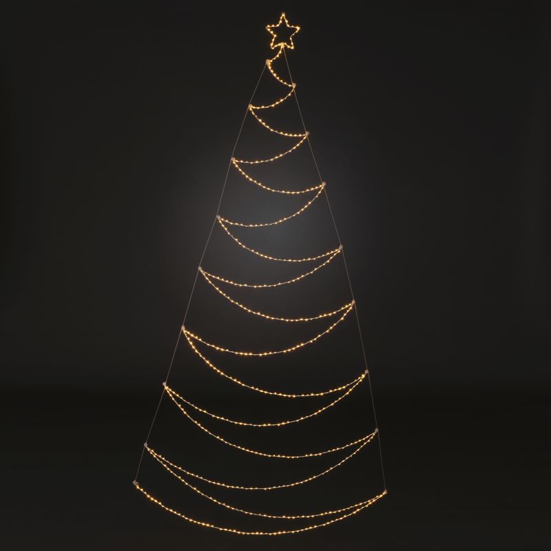 Der Metallweihnachtsbaum vor grauem Hintergrund