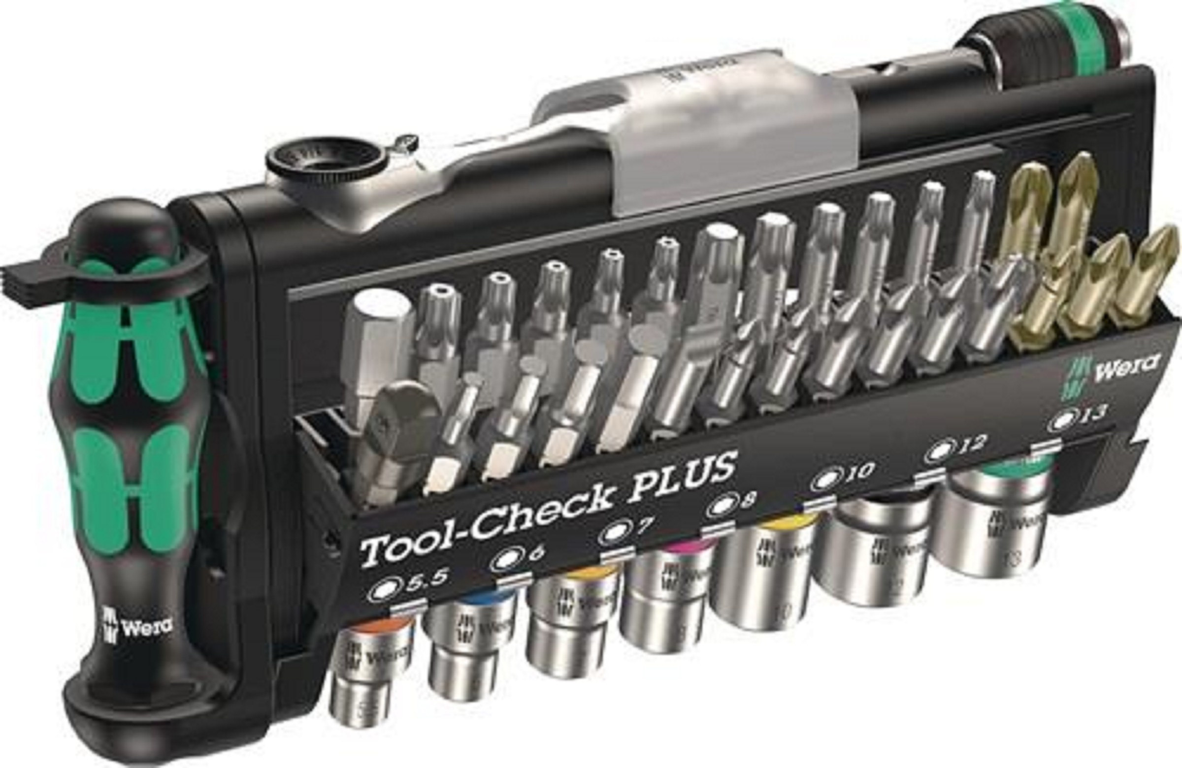 Tool Check Plus met Bit-Ratel 1/4" Bit-Houder, Bits en Nussjes