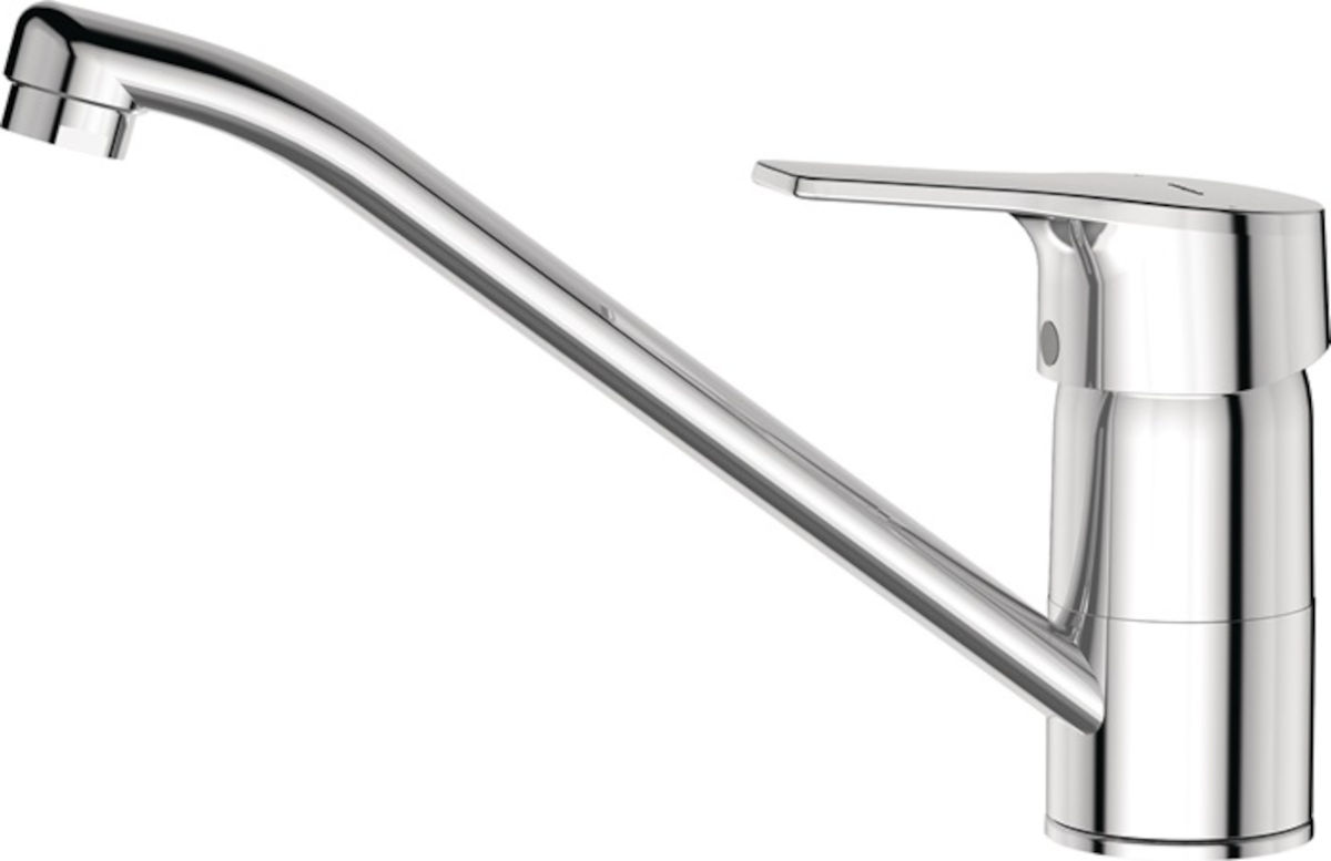 Delphis living Spültisch-Einhandmischer, Seitenansicht, vor weißem Hintergrund