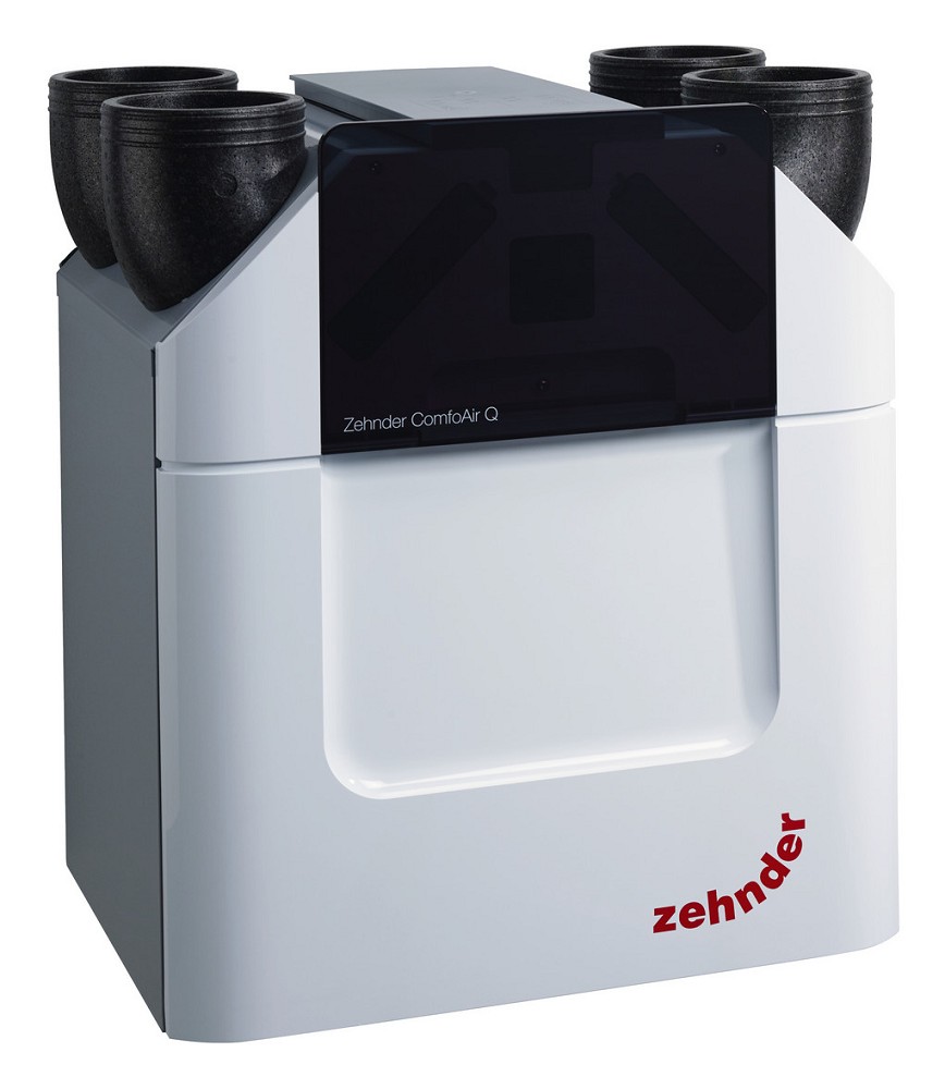 ZEHNDER ComfoAir Q350 TR Zentr. Lüftungsgerät, Frontalansicht, vor weißem Hintergrund