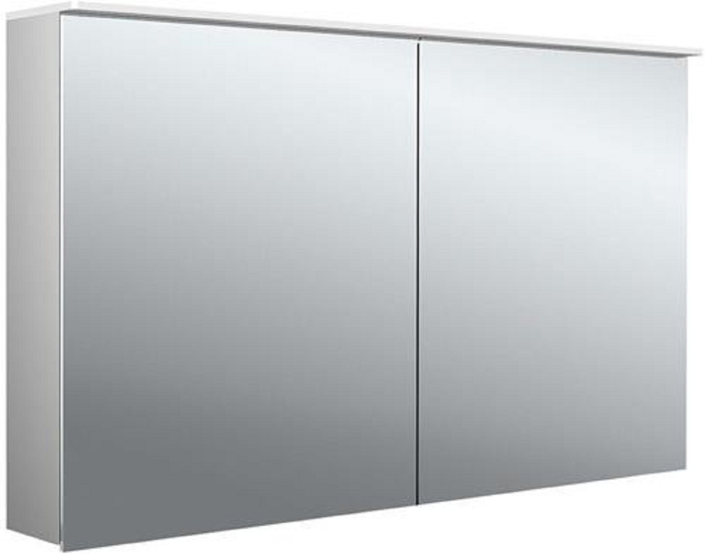 LED-Lichtspiegelschrank | ASIS PURE 2 DESIGN | Aufputz, 1200 x 711 mm, 2-türig | Aluminium