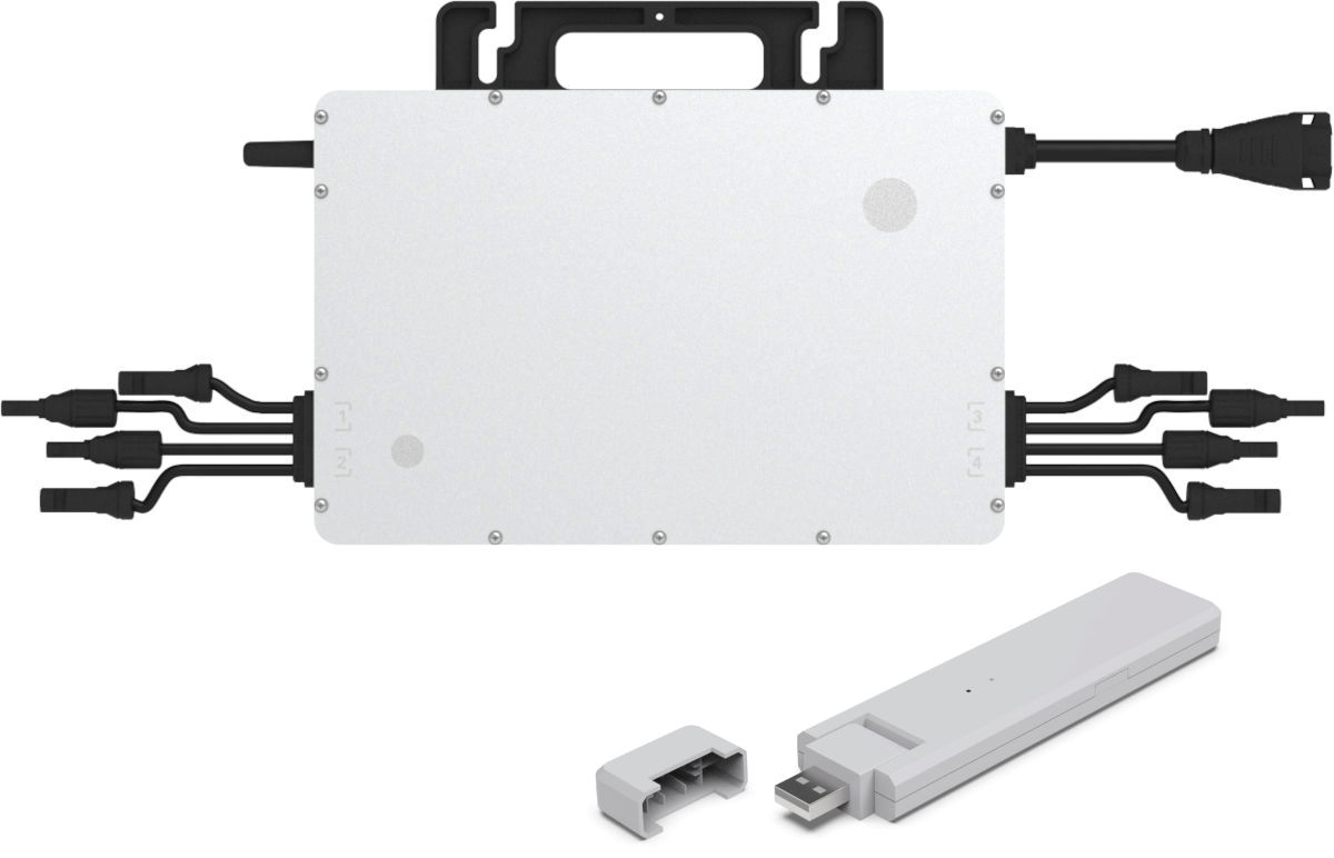 Hoymiles HM-1600-4T & DTU-WLite-S, Setansicht frontal, auf weißem Hintergrund