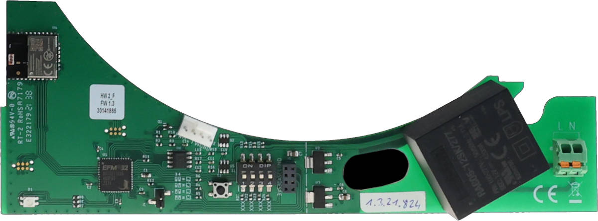 ZEWO SmartFan 2.0 Lüfter-Hauptplatine Funk, Seitenansicht, vor weißem Hintergrund