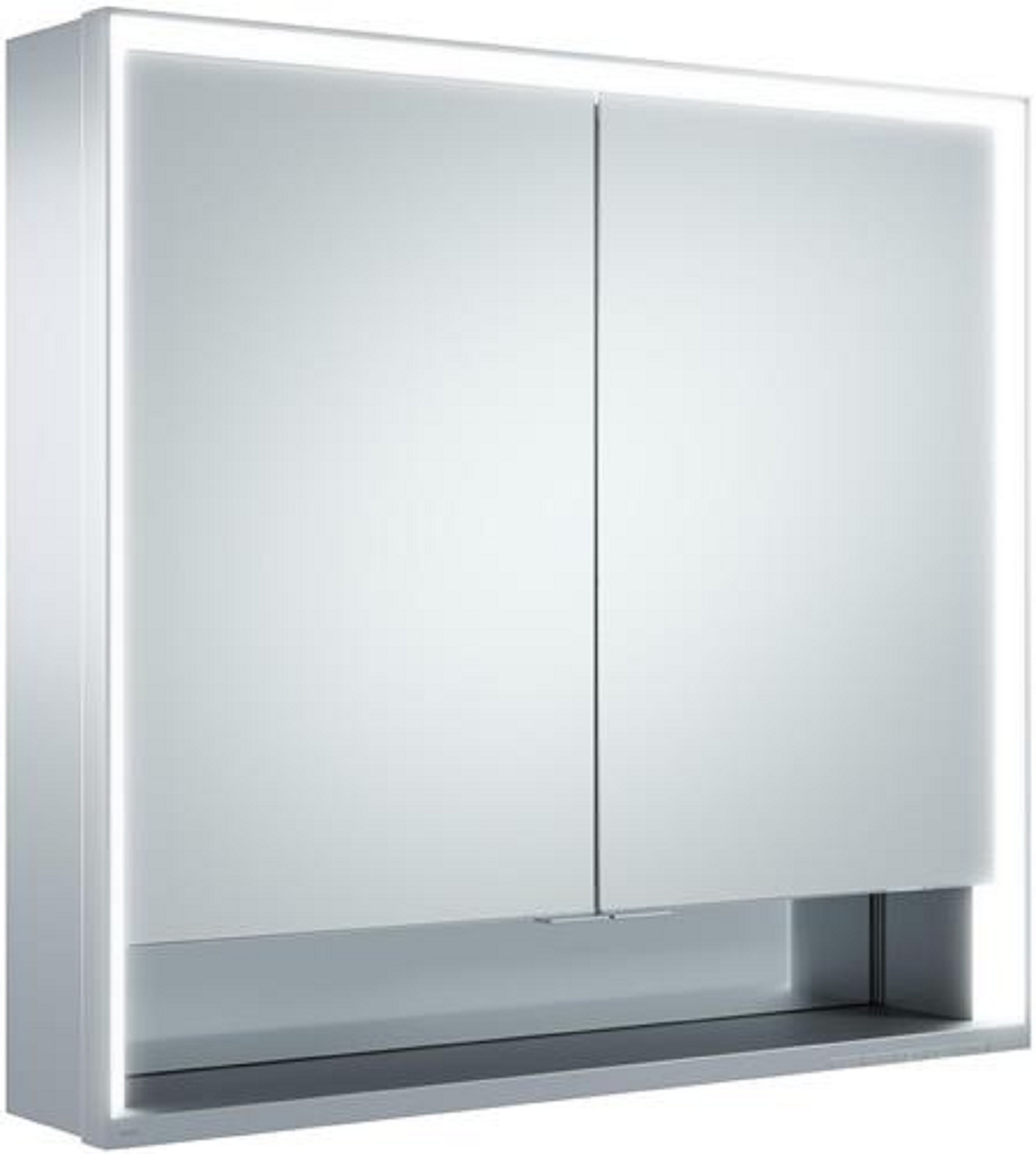 Spiegelschrank | ROYAL LUMOS | 700 x 735 x 165 mm | silber-gebeizt-eloxiert | silber-gebeizt-eloxiert