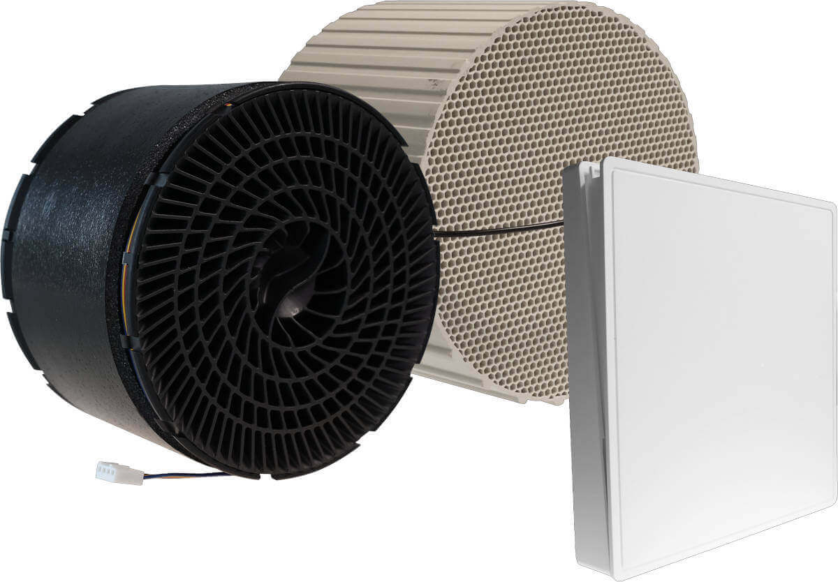 ZEWO SmartFan 2.0 Fertigstellungsset, Funk, Komplettset, Frontansicht, vor weißem Hintergrund