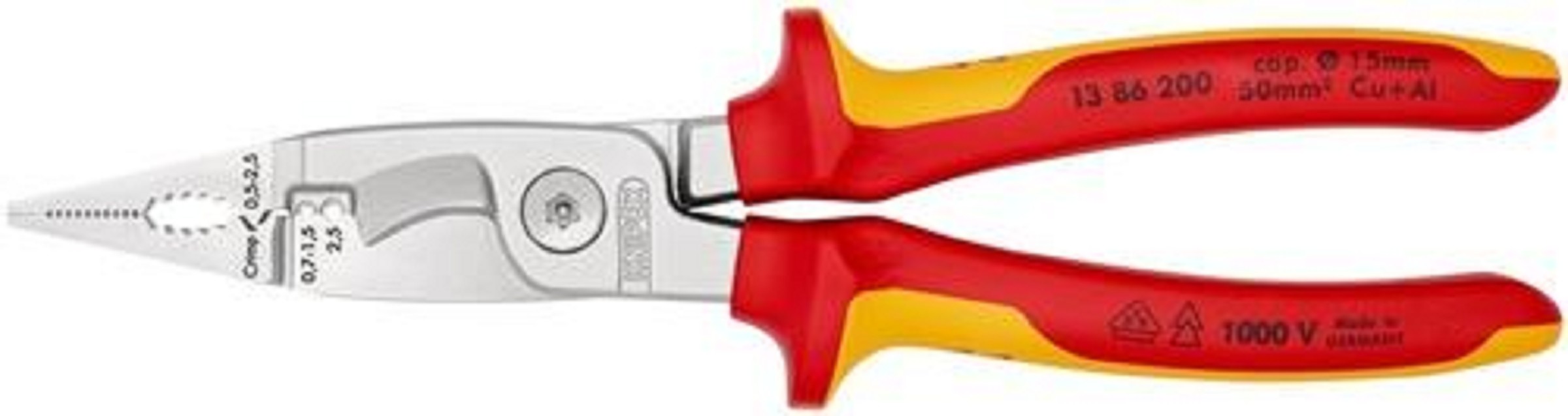VDE-installatietang 200mm, geïsoleerd, KNIPEX