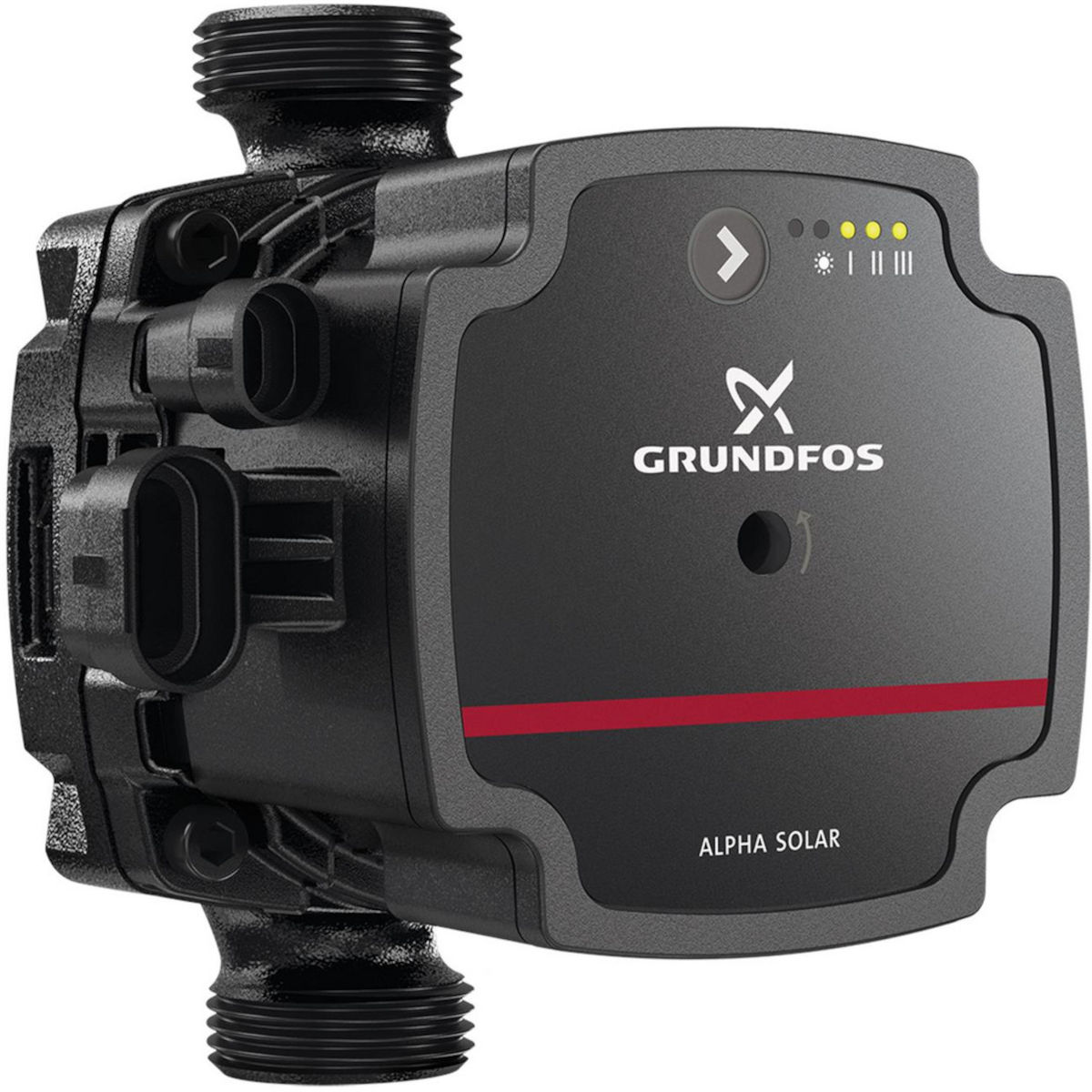 Grundfos ALPHA SOLAR 15-75, Frontalansicht, auf weißem Hintergrund