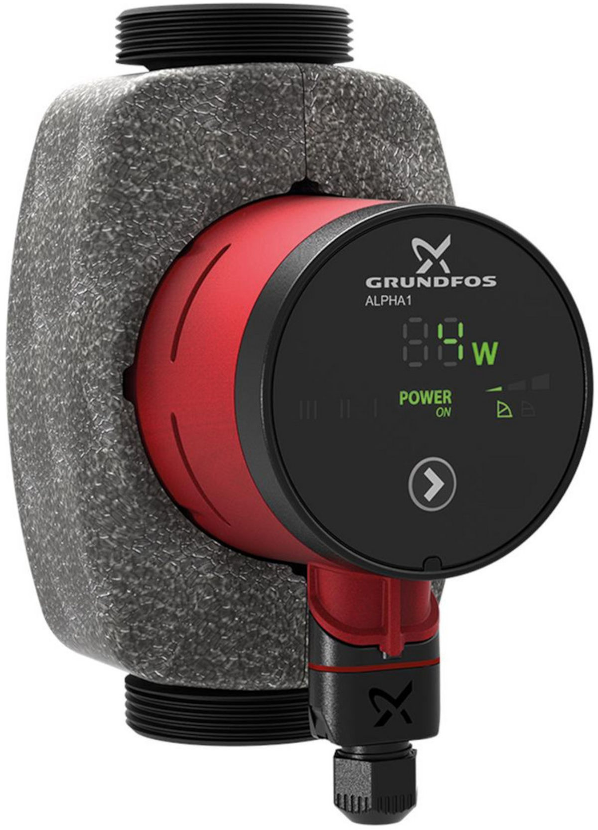 Grundfos ALPHA1 32-60, 180mm, Frontansicht, auf weißem Hintergrund