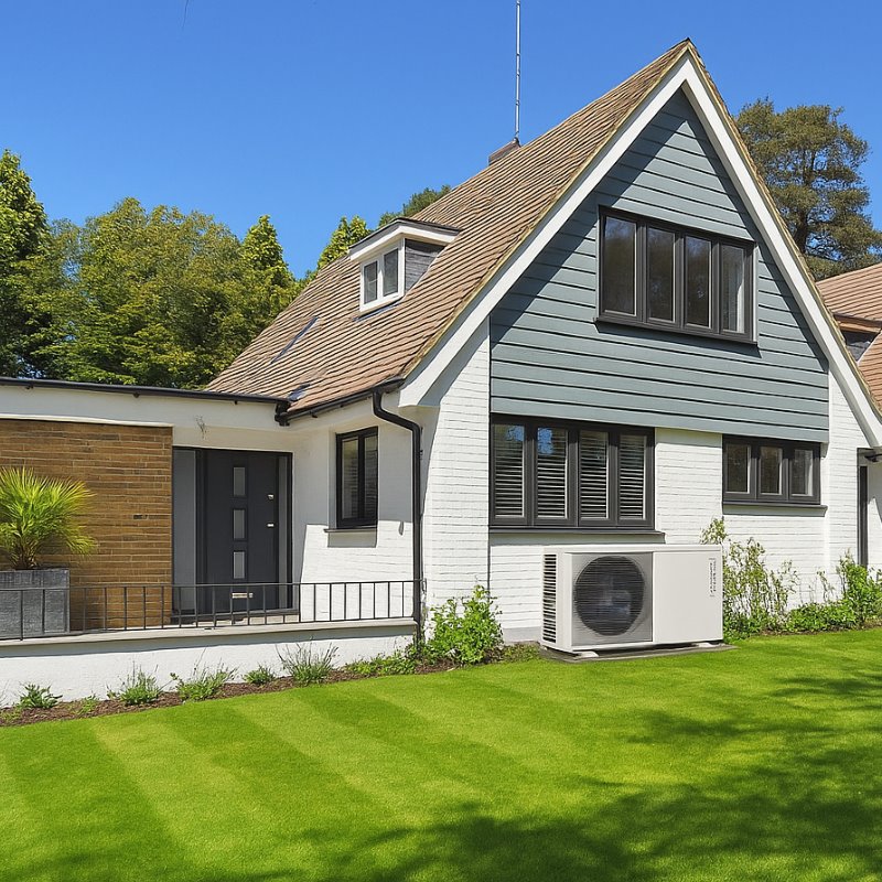 Clivet MONOBlock-Wärmepumpe Edge F 7.1, 14,00 kW, R290, vor Haus, Moodbild