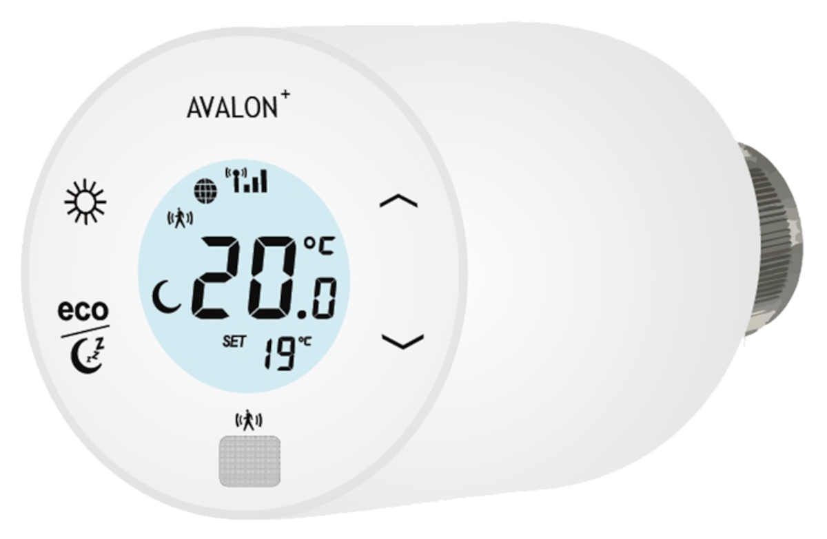 Blossom IC Avalon+ Heizkörperthermostat AP-3977, Grafik, Seitendarstellung