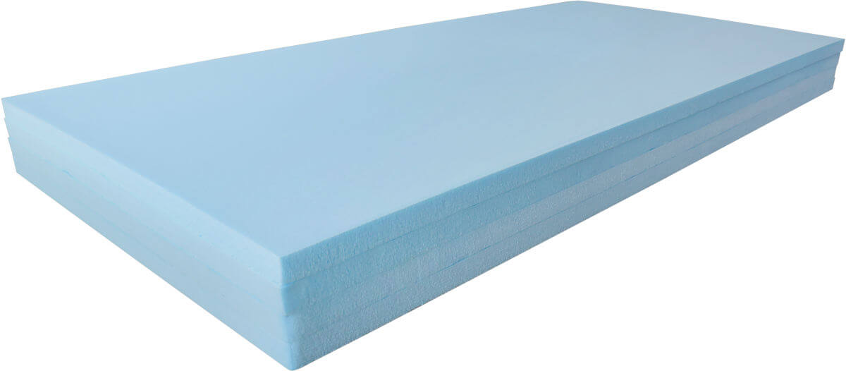 XPS Ausgleichsplatte 0,72 m², Draufsicht, vor weißem Hintergrund