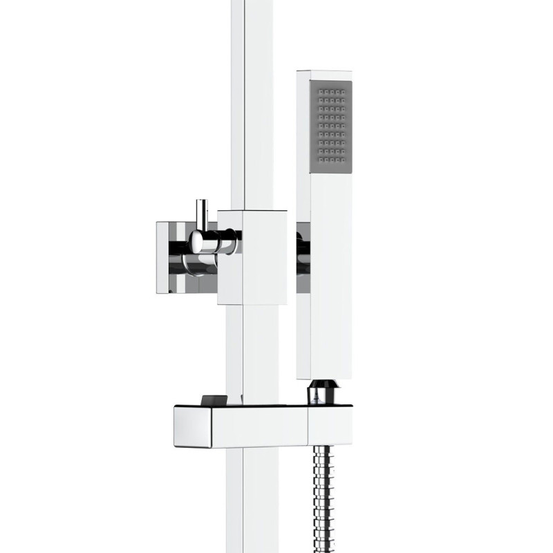 Duschbrause inkl. Thermostat eckig chrom
