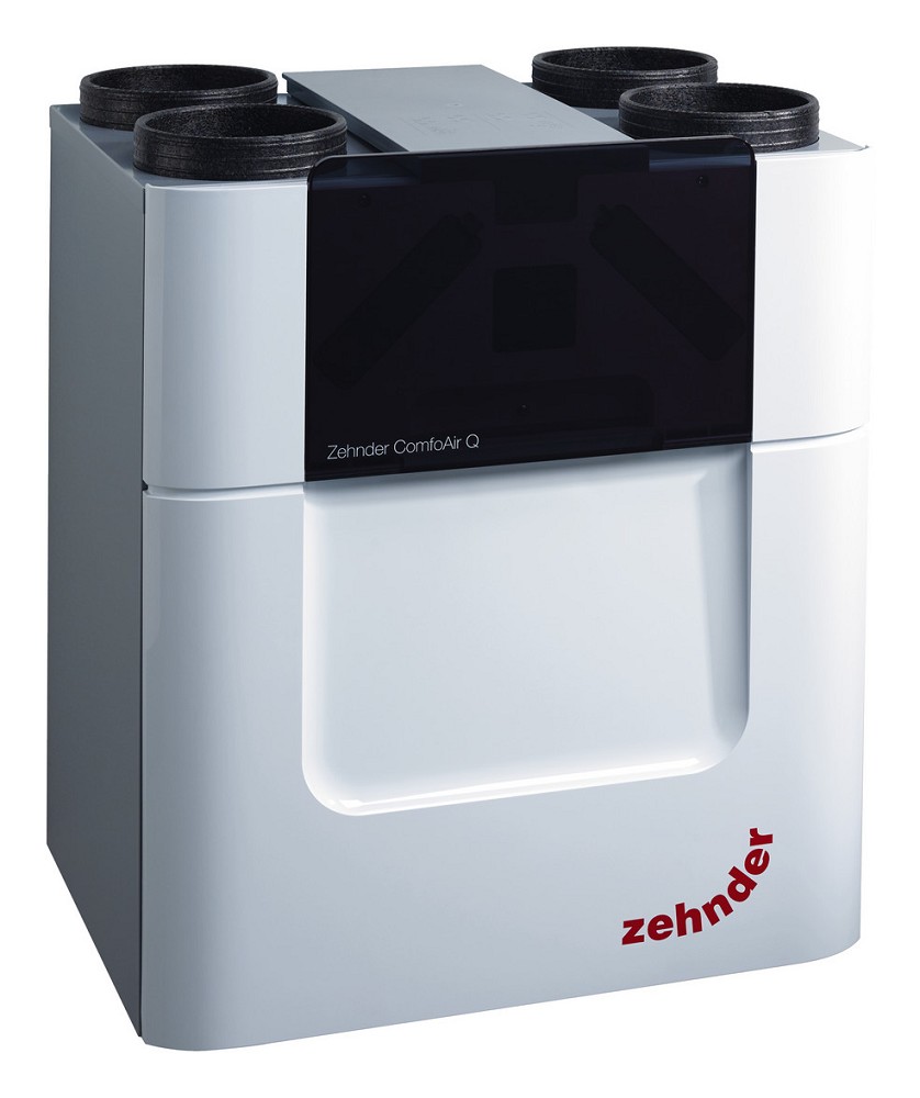 Zehnder Zentrales Lüftungsgerät ComfoAir Q600 ST Enthalpie, Fontalanischt, vor weißem Hintergrund