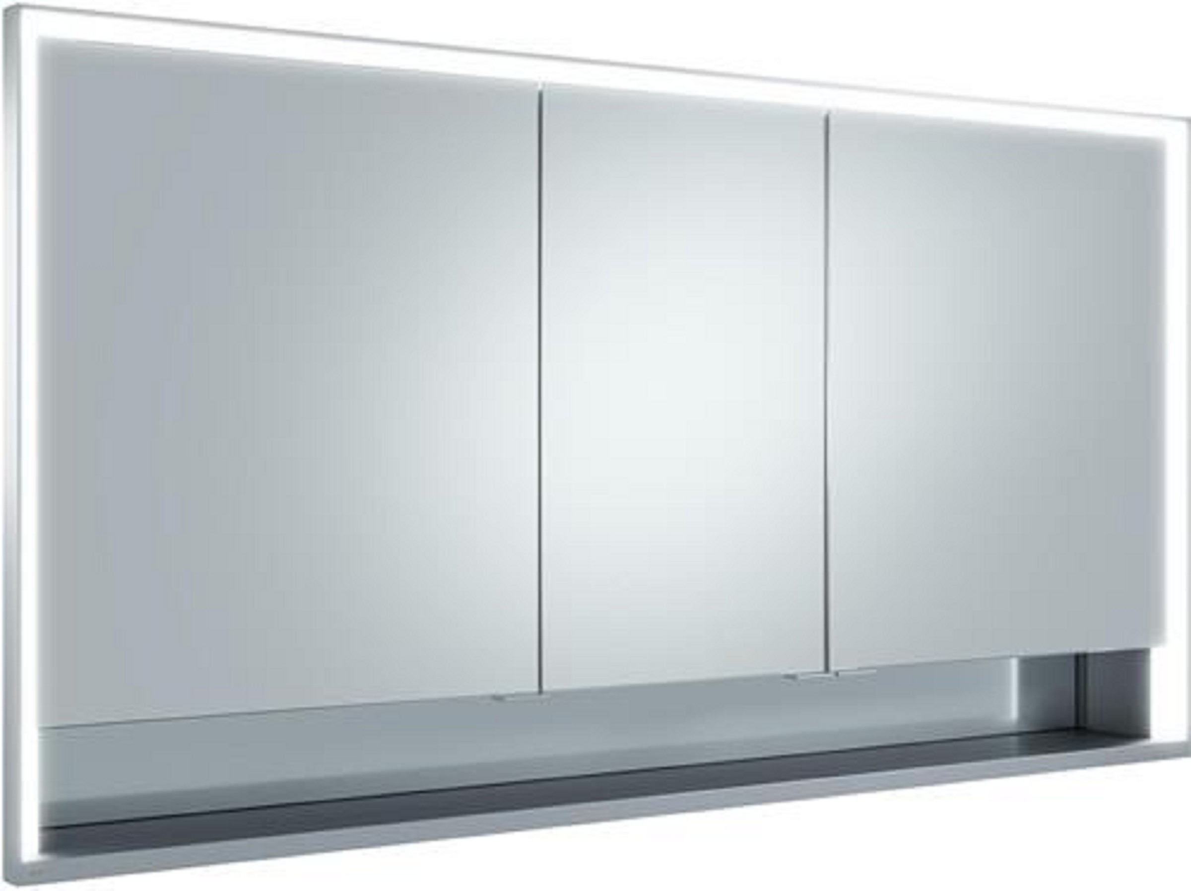 Spiegelschrank | Royal Lumos | 1400x735x165mm | silber-eloxiert | Wandeinbau