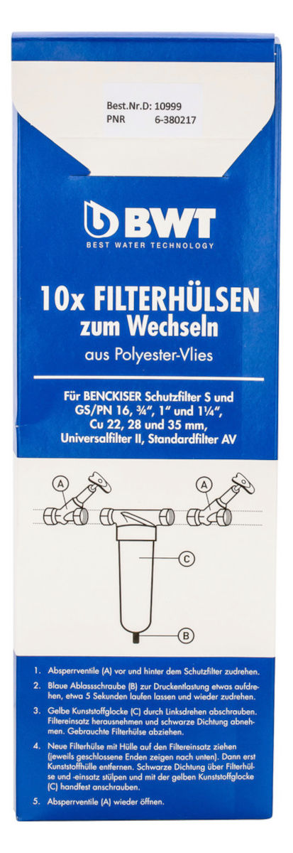 BWT Wechselbox mit Ersatzvlies, Frontansicht, vor weißem Hintergrund