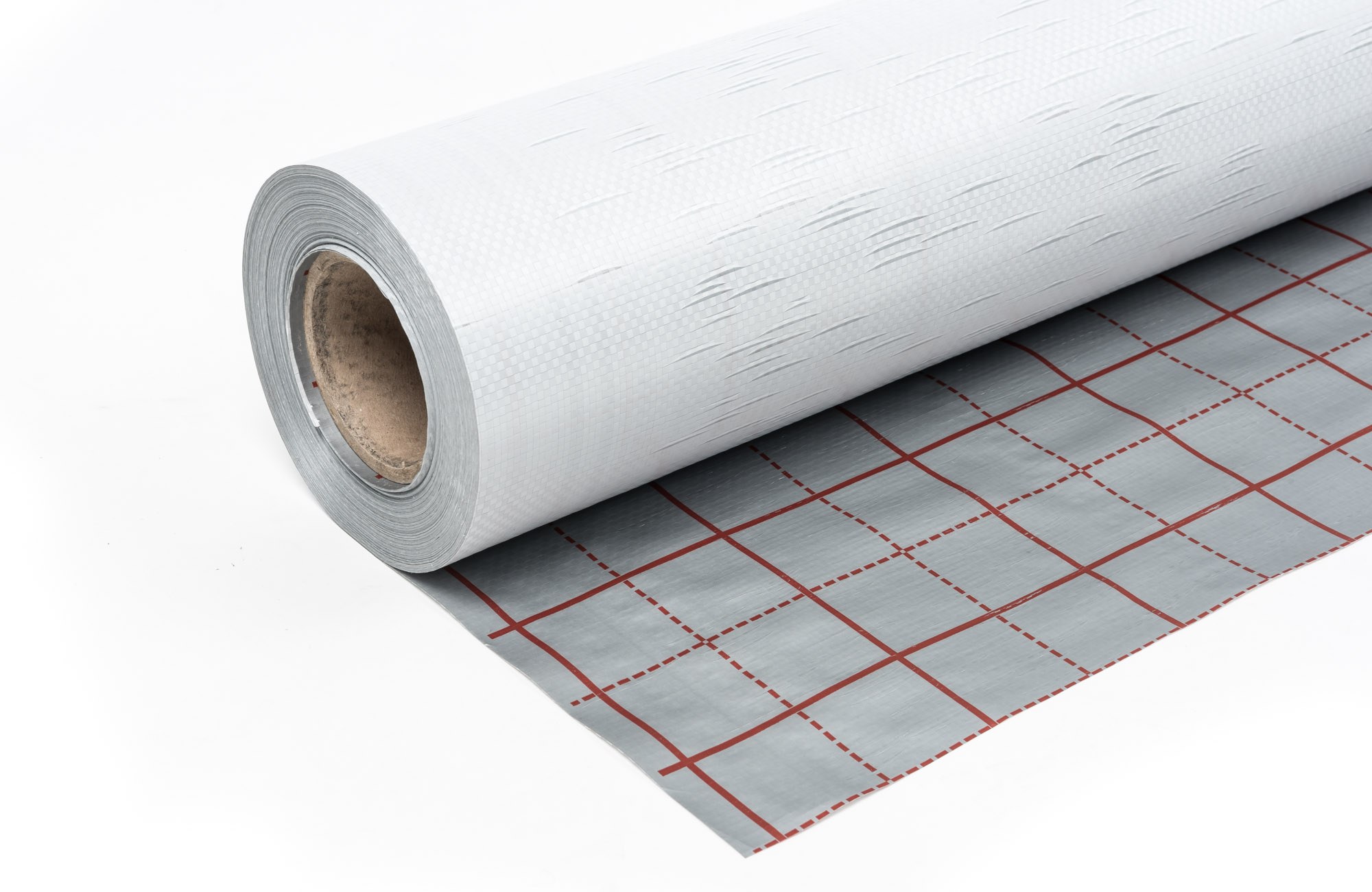 Rasterfolie mit Gewebebändchen 103 m², Draufsicht vor weißem Hintergrund