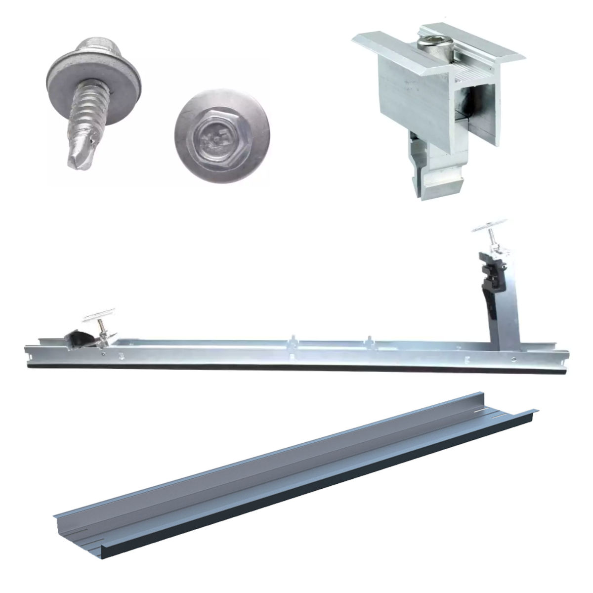 Montagesystem Flachdach Ost/West, Querformat